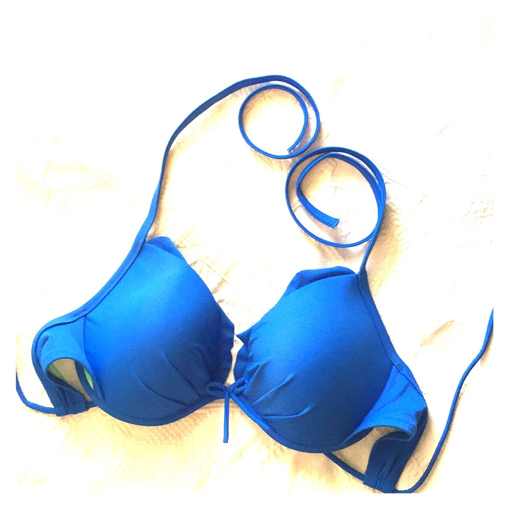 Victoria's Secret swimwear bikini top blue SZ 34D